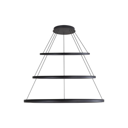Veritas 59" 3-tier Bi-directional LED Chandelier in Sand Black - - Golden Lighting