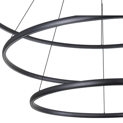 Veritas 59" 3-tier Bi-directional LED Chandelier in Sand Black - - Golden Lighting