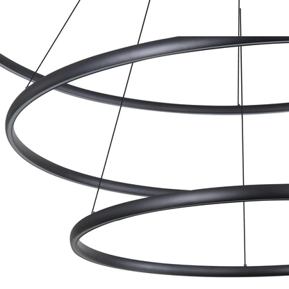 Veritas 59" 3-tier Bi-directional LED Chandelier in Sand Black - - Golden Lighting