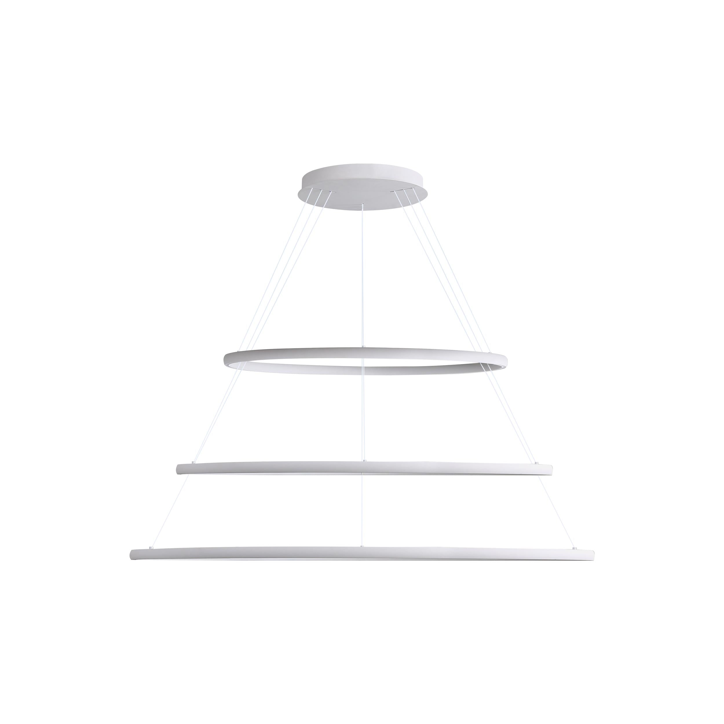 Veritas 59" 3-tier Bi-directional LED Chandelier in Sand White - - Golden Lighting