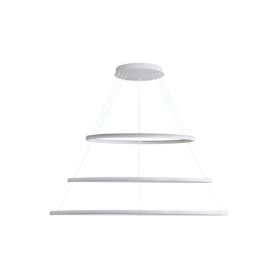 Veritas 59" 3-tier Bi-directional LED Chandelier in Sand White - - Golden Lighting