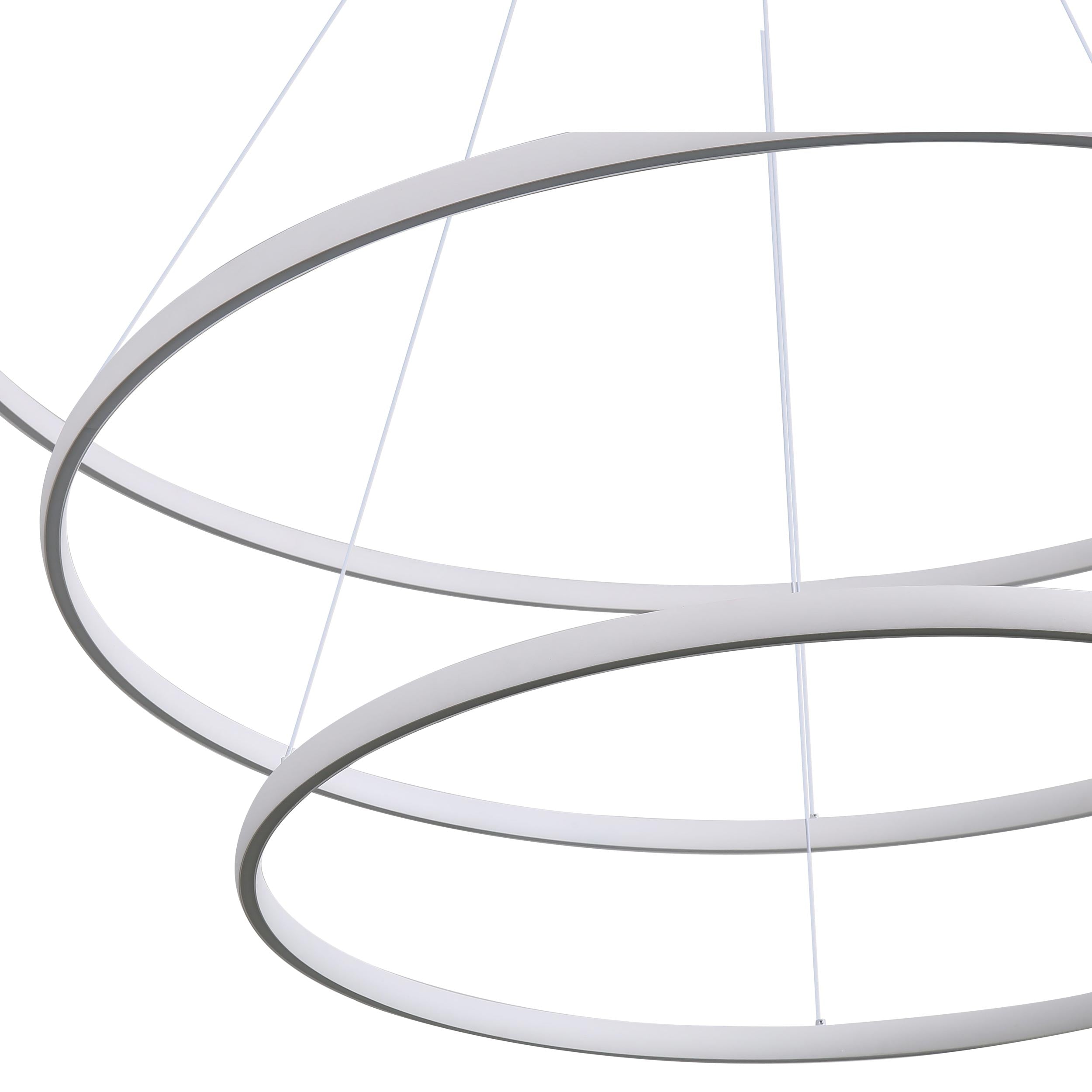 Veritas 59" 3-tier Bi-directional LED Chandelier in Sand White - - Golden Lighting