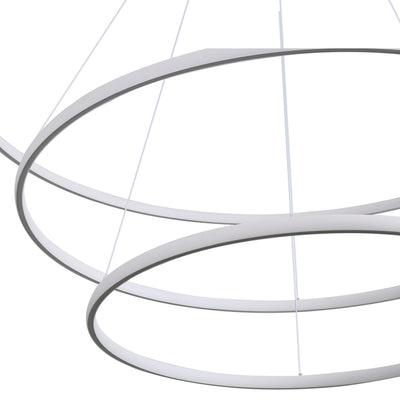 Veritas 59" 3-tier Bi-directional LED Chandelier in Sand White - - Golden Lighting