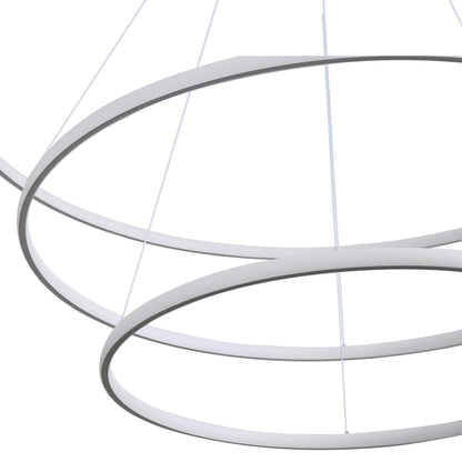 Veritas 59" 3-tier Bi-directional LED Chandelier in Sand White - - Golden Lighting