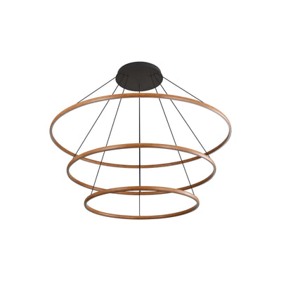 Veritas 59" 3-tier Bi-directional LED Chandelier in Walnut - - Golden Lighting