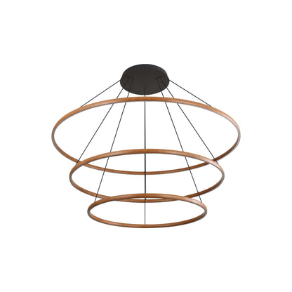 Veritas 59" 3-tier Bi-directional LED Chandelier in Walnut - - Golden Lighting