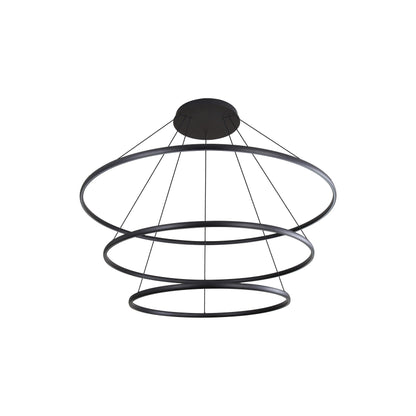 Golden Lighting Veritas Integrated LED 59in 3-tier Chandelier in Sand Black