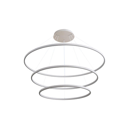 Veritas 3 Tier - 59" LED Ring Chandelier in Sand White - - Golden Lighting