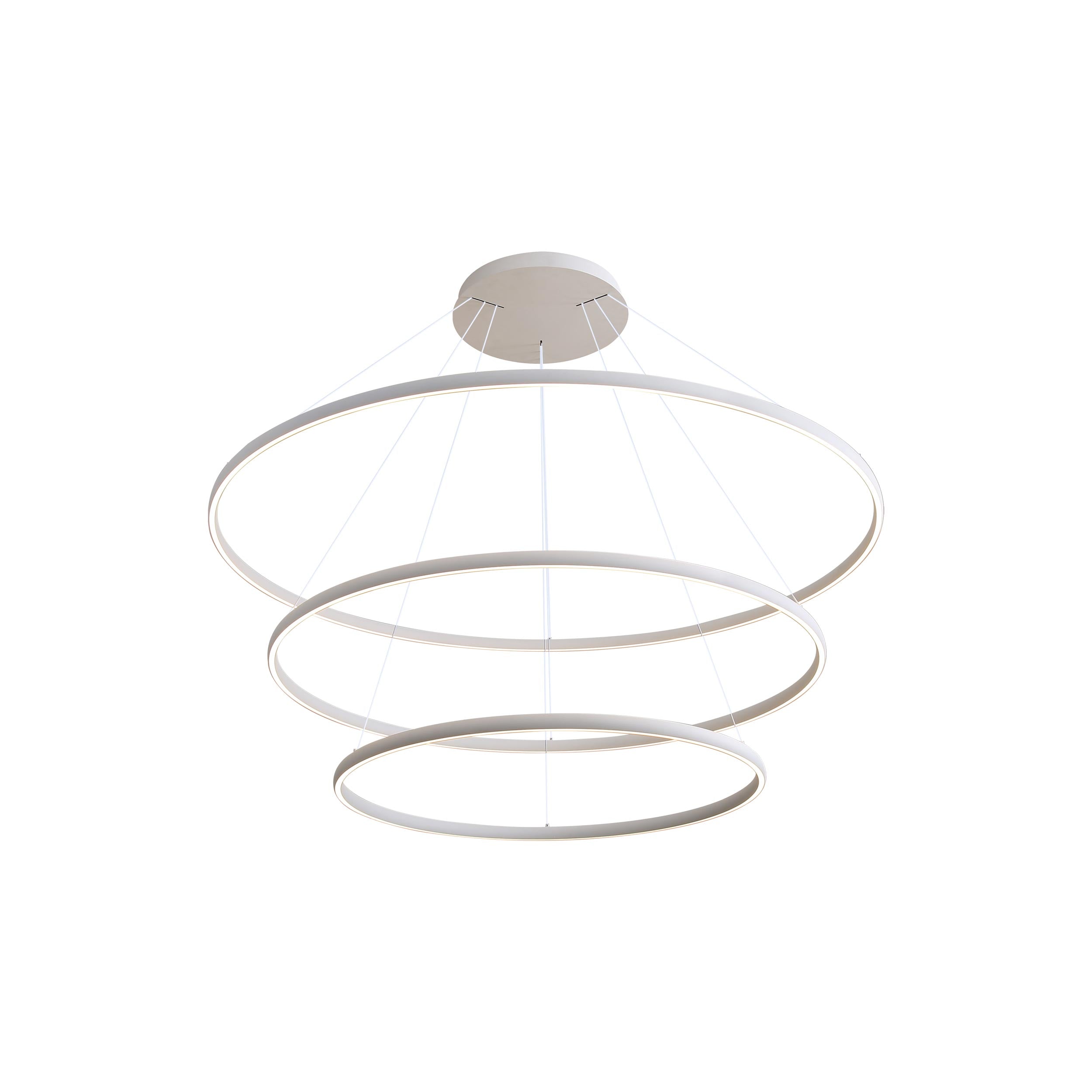 Veritas - 59" 3-Tier Chandelier - Sand White / No Shade / N/A - Golden Lighting