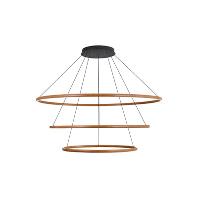 Veritas 59" 3-tier Bi-directional LED Chandelier in Walnut - - Golden Lighting