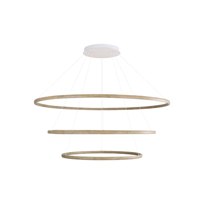 Veritas 3 Tier - 59" LED Ring Chandelier in Walnut - - Golden Lighting