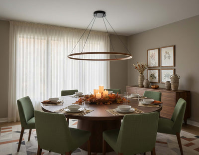 Veritas 59" Bi-directional LED Chandelier in Walnut - - Golden Lighting