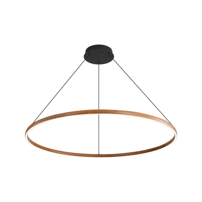 Veritas 59" LED Ring Chandelier in Driftwood - Default Title - Golden Lighting