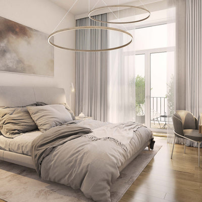 Veritas 35" Bi-directional LED Chandelier in Driftwood - - Golden Lighting