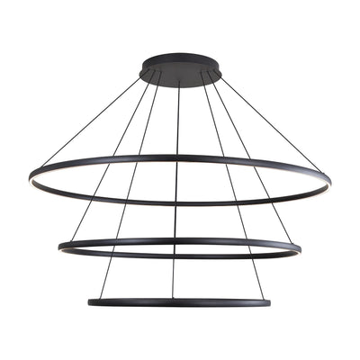 Veritas 71" 3-tier Bi-directional LED Chandelier in Sand Black - - Golden Lighting