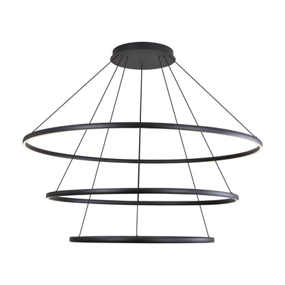 Veritas 71" 3-tier Bi-directional LED Chandelier in Sand Black - - Golden Lighting