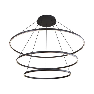 Veritas 71" 3-tier Bi-directional LED Chandelier in Sand Black - - Golden Lighting