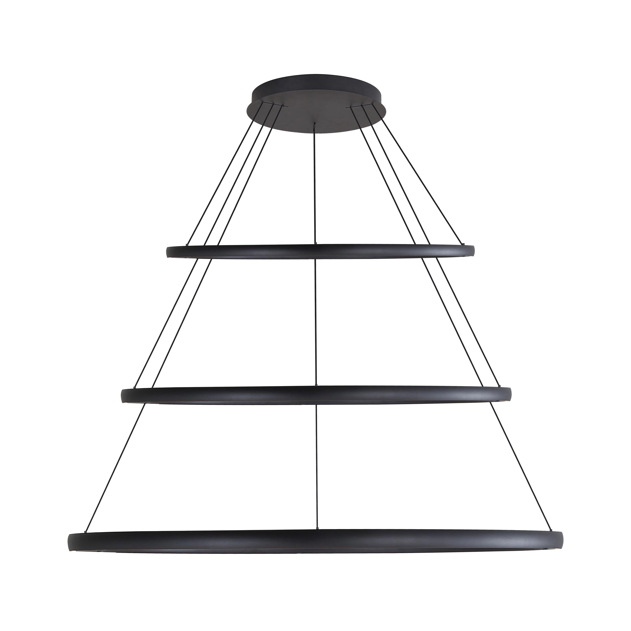 Veritas 71" 3-tier Bi-directional LED Chandelier in Sand Black - - Golden Lighting