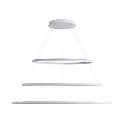 Veritas 71" 3-tier Bi-directional LED Chandelier in Sand White - - Golden Lighting