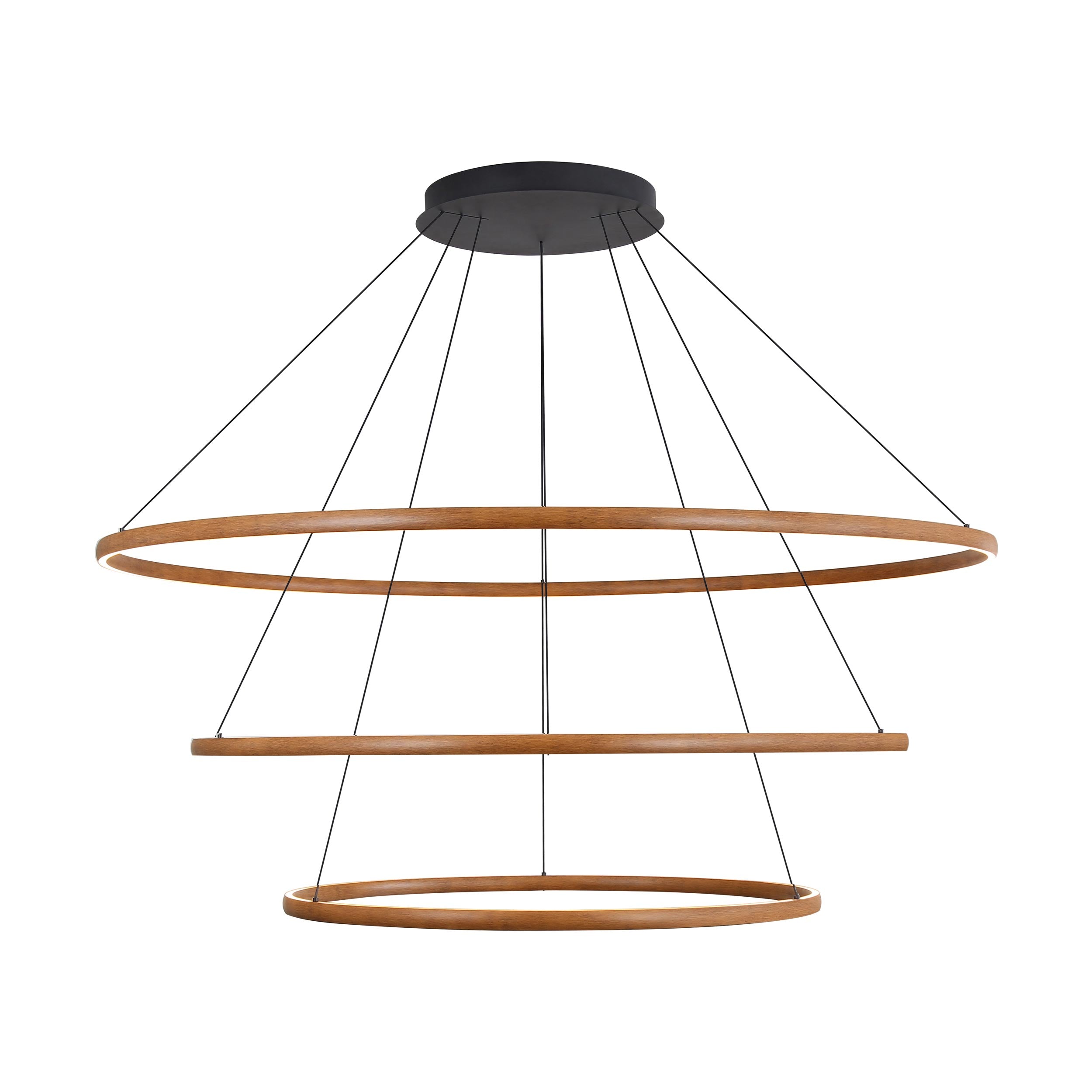 Veritas 71" 3-tier Bi-directional LED Chandelier in Walnut - - Golden Lighting