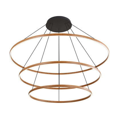 Veritas 71" 3-tier Bi-directional LED Chandelier in Walnut - - Golden Lighting