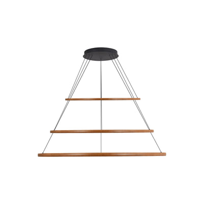 Veritas 71" 3-tier Bi-directional LED Chandelier in Walnut - - Golden Lighting