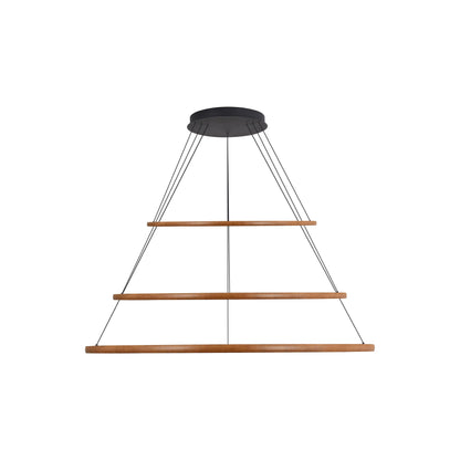 Veritas 71" 3-tier Bi-directional LED Chandelier in Walnut - - Golden Lighting