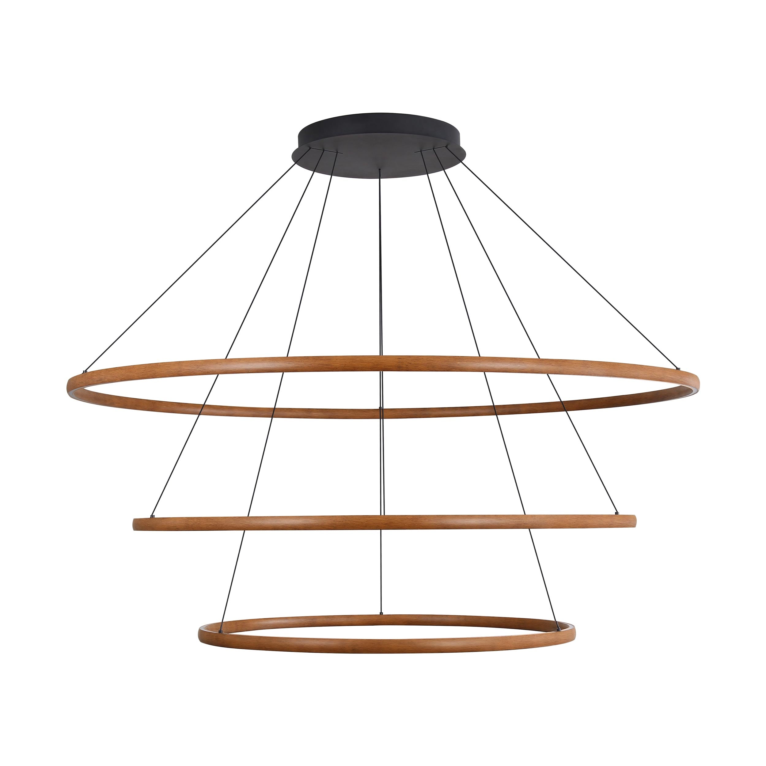 Veritas 3 Tier - 71" LED Ring Chandelier in Driftwood - - Golden Lighting
