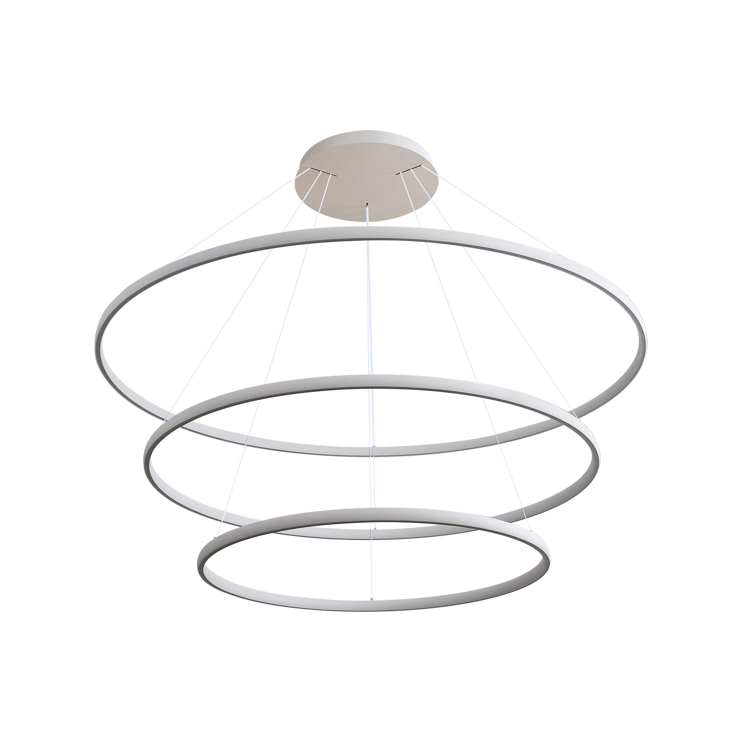 Veritas 3 Tier - 71" LED Ring Chandelier in Sand White - - Golden Lighting