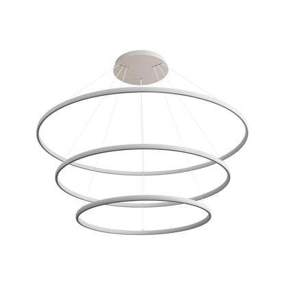 Veritas 3 Tier - 71" LED Ring Chandelier in Sand White - - Golden Lighting