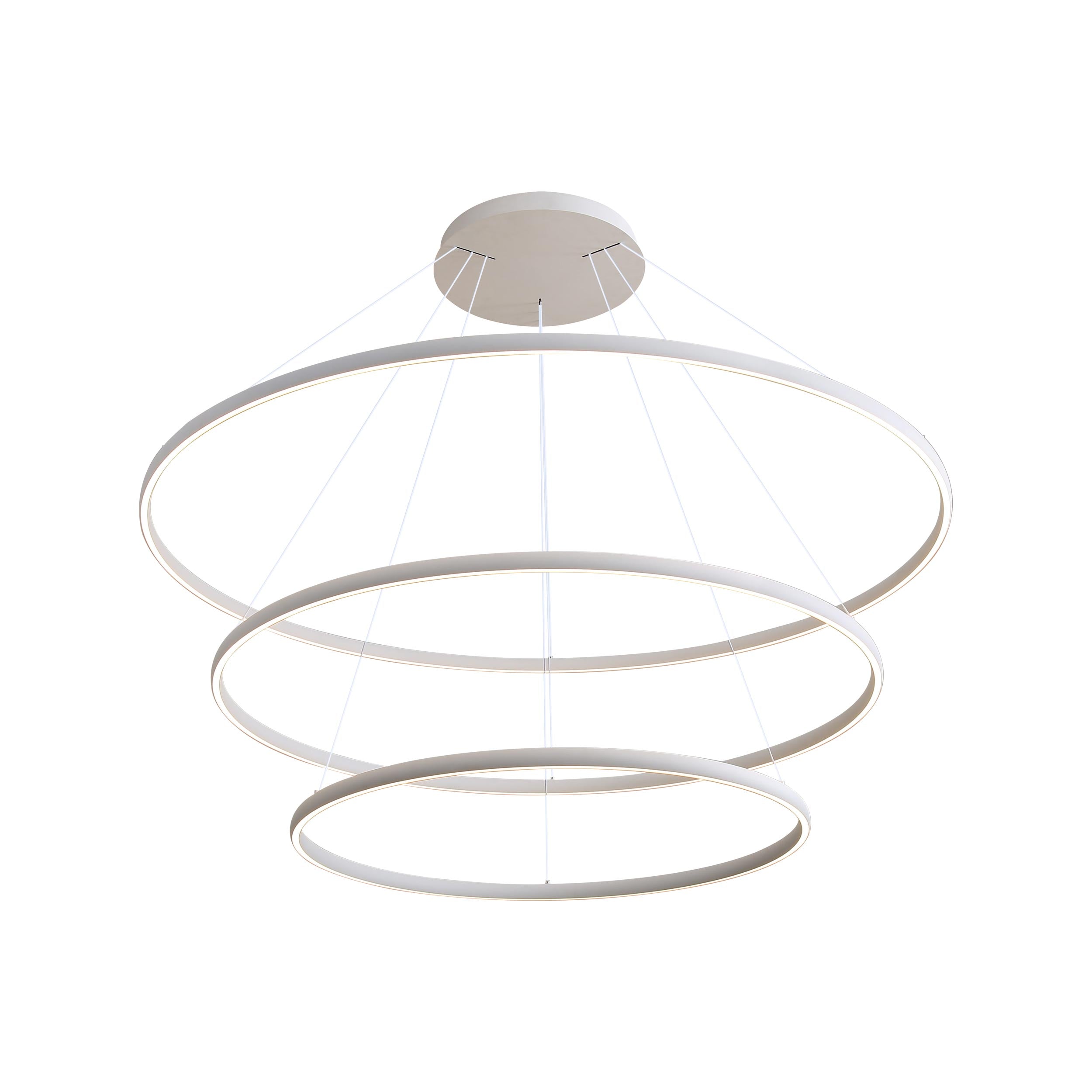 Veritas - 71" 3-Tier Chandelier - Sand White / No Shade / N/A - Golden Lighting