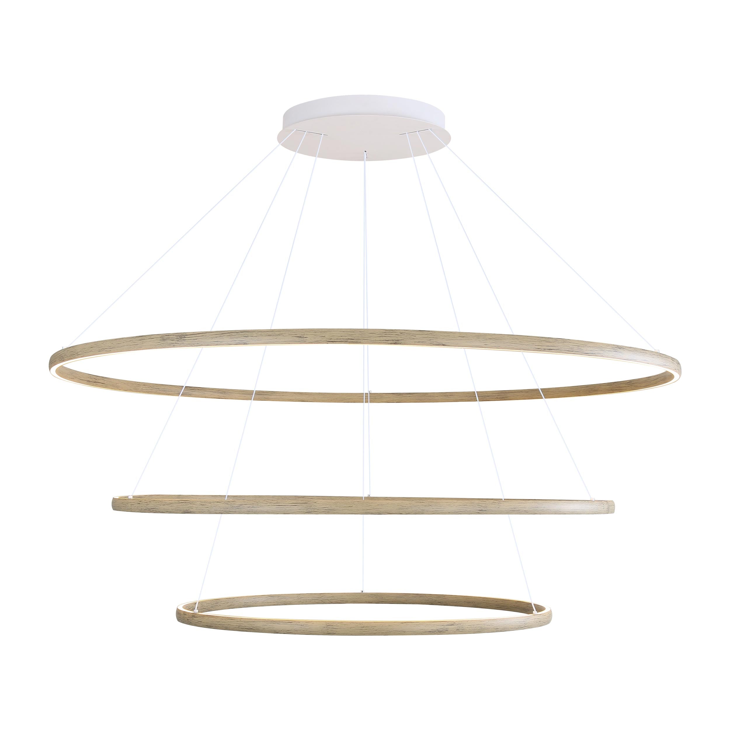 Veritas - 71" 3-Tier Chandelier - Walnut / No Shade / N/A - Golden Lighting