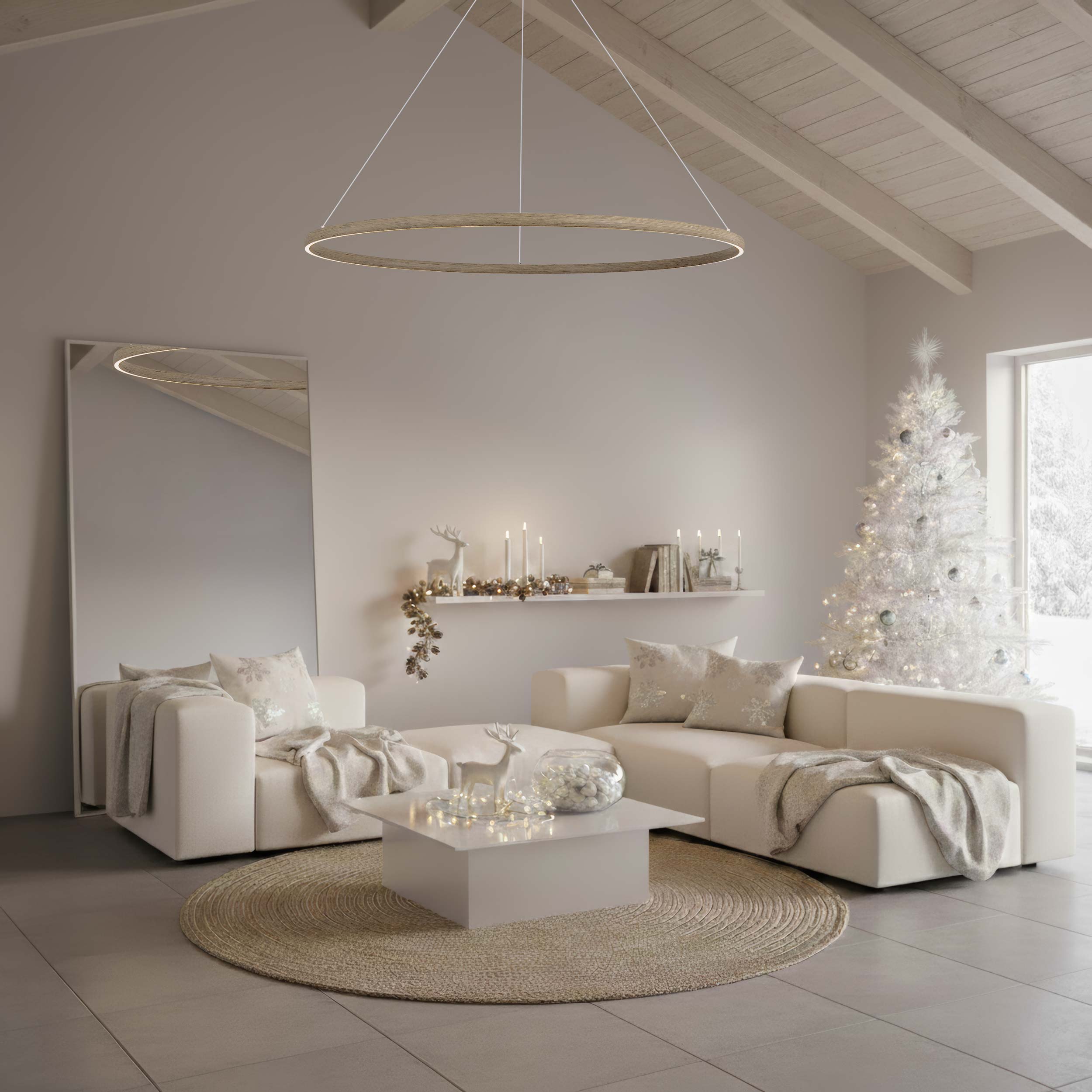 Veritas 71" Bi-directional LED Chandelier in Driftwood - - Golden Lighting
