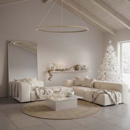Veritas 71" Bi-directional LED Chandelier in Driftwood - - Golden Lighting