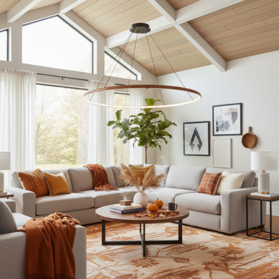 Veritas 71" Bi-directional LED Chandelier in Walnut - - Golden Lighting