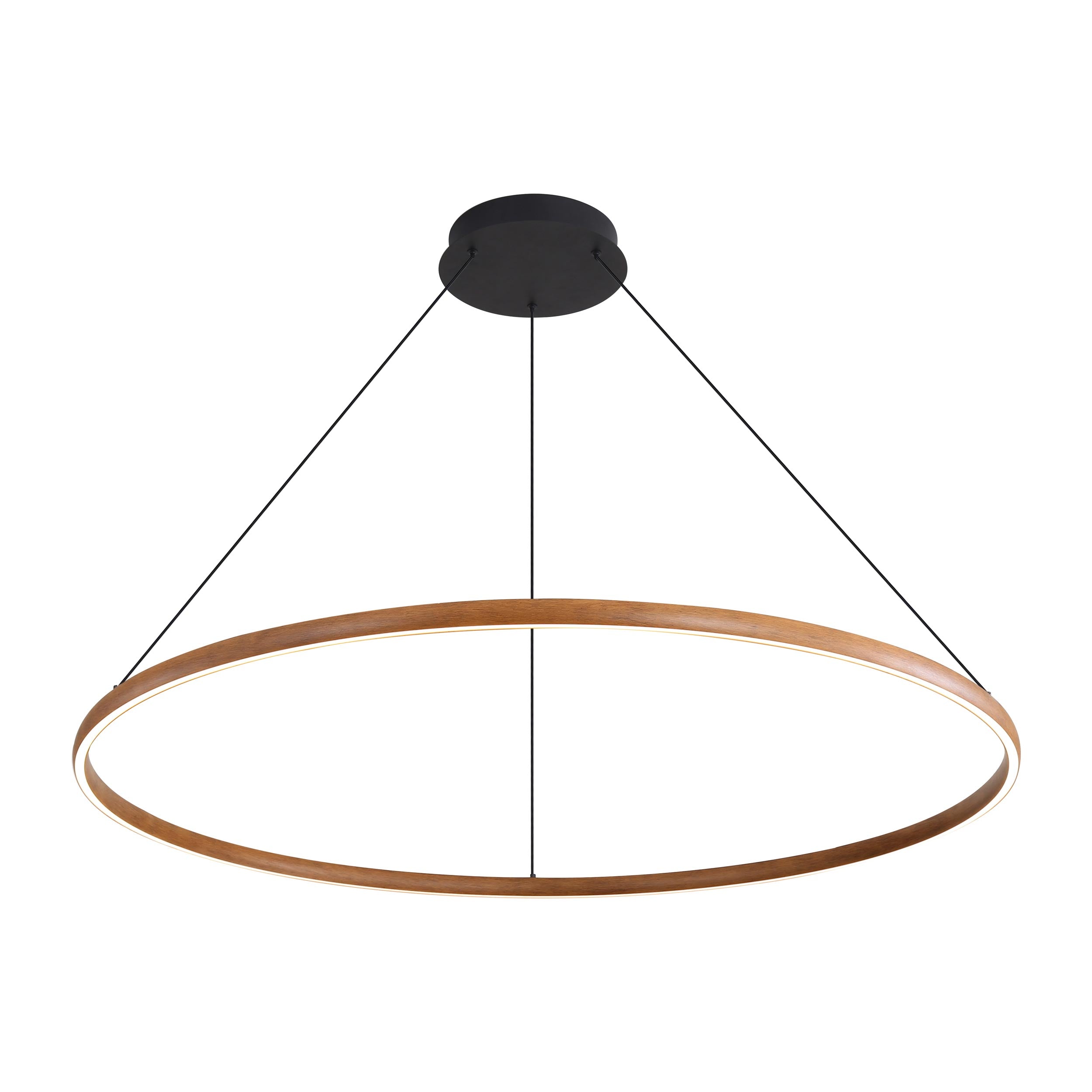 Veritas 71" LED Ring Chandelier in Driftwood - Default Title - Golden Lighting