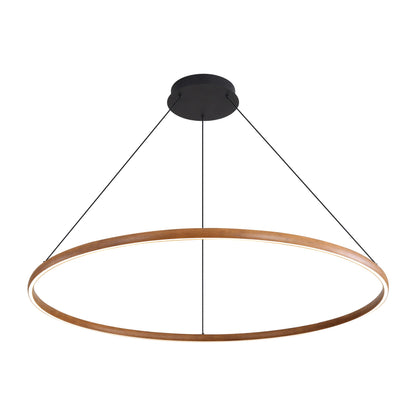 Veritas 71" LED Ring Chandelier in Driftwood - Default Title - Golden Lighting