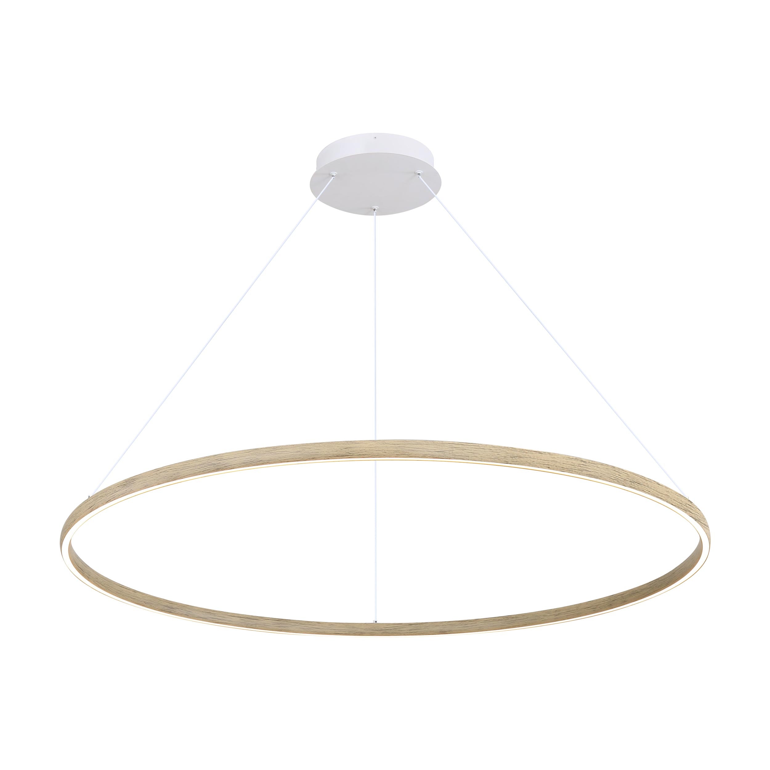 Veritas 71" LED Ring Chandelier in Walnut - Default Title - Golden Lighting
