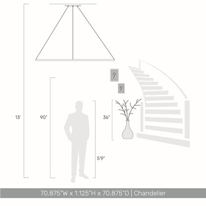 Veritas 71" Bi-directional LED Chandelier in Sand White - - Golden Lighting