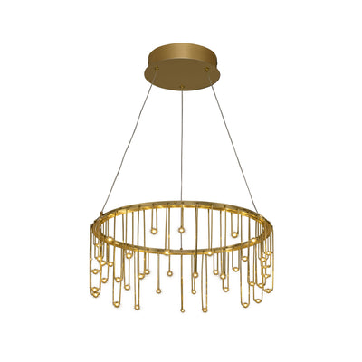 Golden Lighting Lucerna Integrated LED 14in Chandelier in Stainless Steel Gold - - Golden Lighting