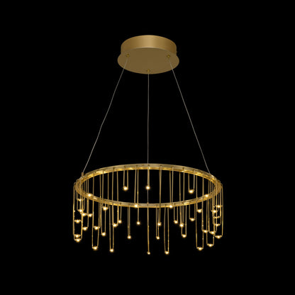 Lucerna - 18" Chandelier - Stainless Steel Gold / No Shade / N/A - Golden Lighting