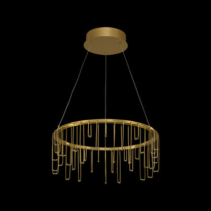 Golden Lighting Lucerna Integrated LED 14in Chandelier in Stainless Steel Gold