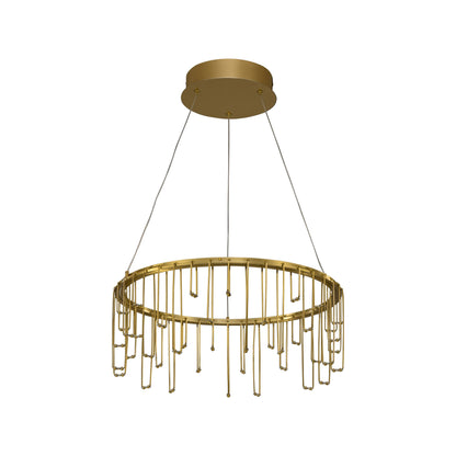 Golden Lighting Lucerna Integrated LED 14in Chandelier in Stainless Steel Gold