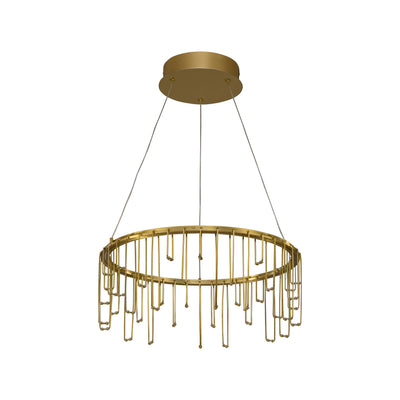 Golden Lighting Lucerna Integrated LED 14in Chandelier in Stainless Steel Gold - Default Title - Golden Lighting
