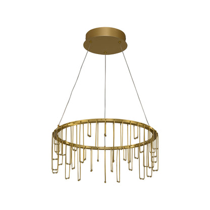 Golden Lighting Lucerna Integrated LED 14in Chandelier in Stainless Steel Gold - Default Title - Golden Lighting