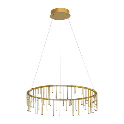 Golden Lighting Lucerna Integrated LED 26in Chandelier in Stainless Steel Gold - - Golden Lighting