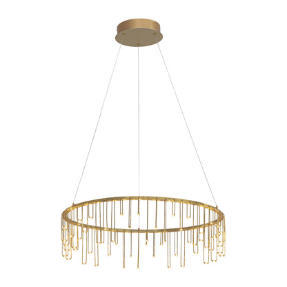 Golden Lighting Lucerna Integrated LED 26in Chandelier in Stainless Steel Gold - - Golden Lighting