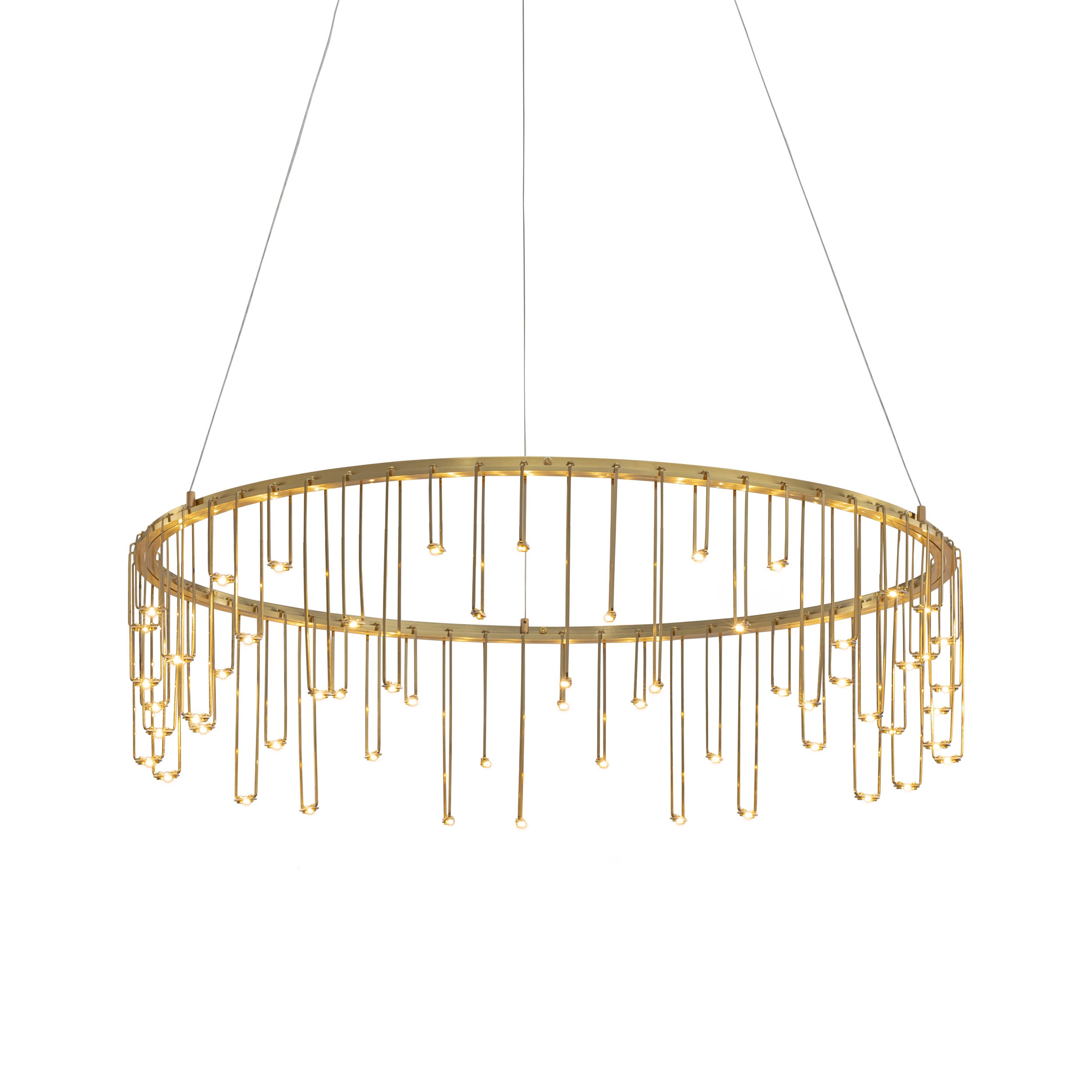 Golden Lighting Lucerna Integrated LED 26in Chandelier in Stainless Steel Gold - - Golden Lighting