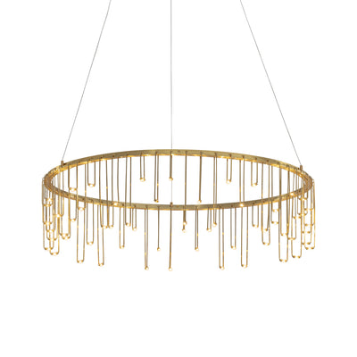 Golden Lighting Lucerna Integrated LED 26in Chandelier in Stainless Steel Gold - - Golden Lighting