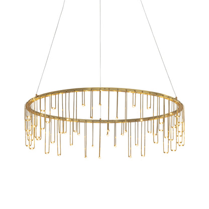 Golden Lighting Lucerna Integrated LED 26in Chandelier in Stainless Steel Gold - - Golden Lighting